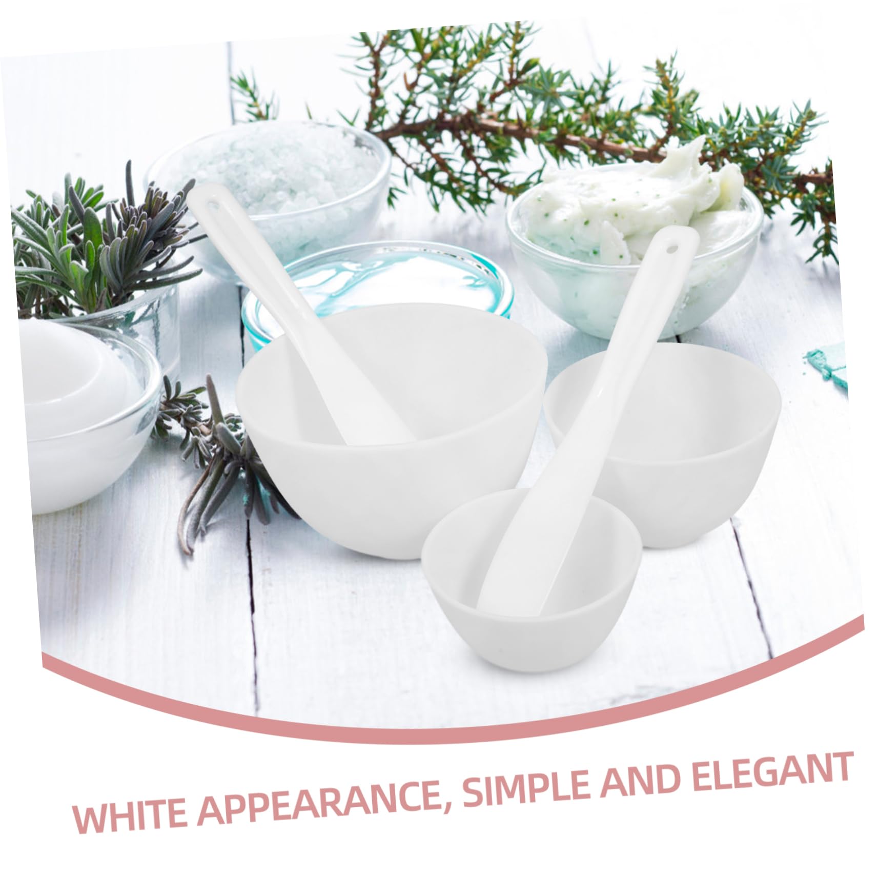 1 Set DIY Facial Mask Mixing Bowl Kit - White Beauty & Skin Care Mask Applicator Holder for Mixing & Applying Face Masks - Perfect for Home Spa, DIY Skincare, and Professional Salon Use