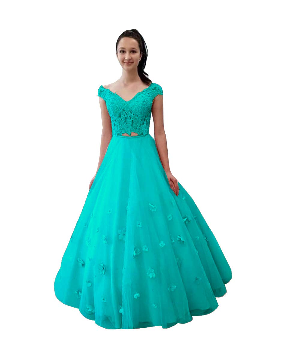 Yuki Isabelle Women's Lace Two-Piece Prom Dress Off Shoulder Formal Evening Gown - Perfect for Homecoming, Prom Night, Wedding Guest & Special Occasions