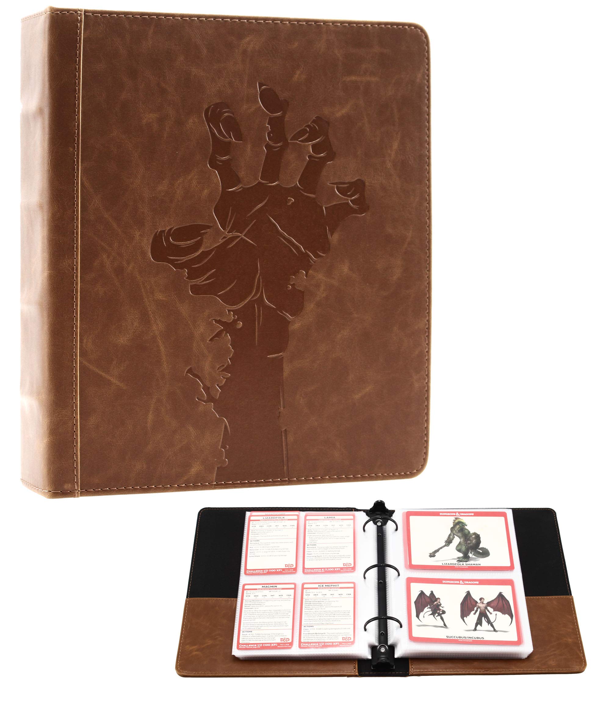 Forged Dice Co Curiosities Cache Monster & Spell Card Organizer Binder with Pages (Rise the Dead Edition) - Premium Card Holder for D&D, MTG Magic, Pokemon & Yugioh Trading Cards - Perfect for Game Nights, Collectors & RPG Sessions