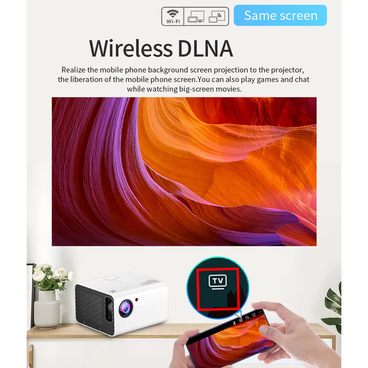 Dr.Lefran Portable Full HD Projector - 1080P LED Home Theater Projector with WiFi, HDMI & USB | Compatible with Laptop, PC, PS5, Smartphone | Perfect for Movie Nights, Gaming & Outdoor Entertainment