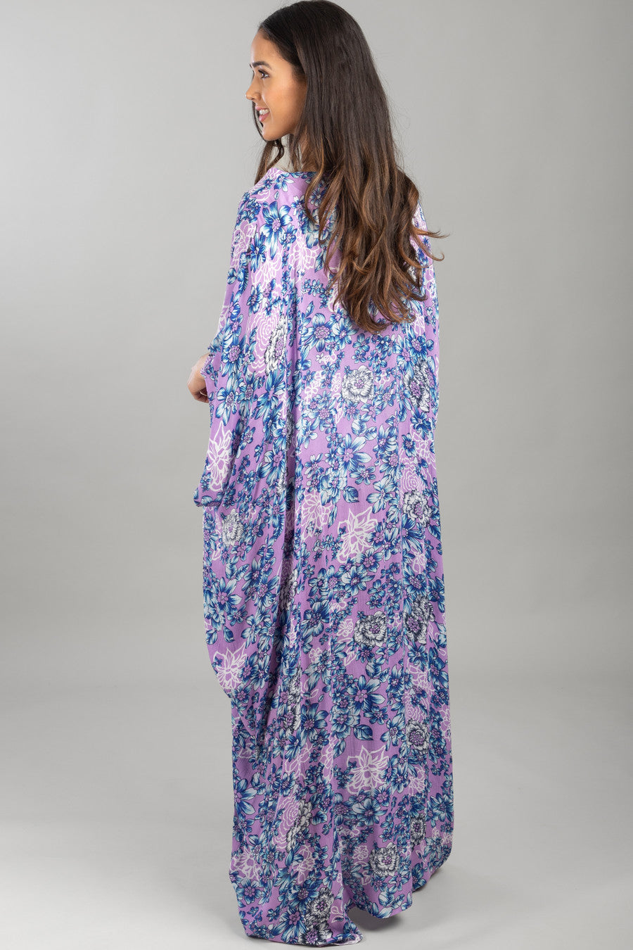 Floral Kaftan Maxi Dress for Women - Bohemian Summer Beach Cover Up Dress with Pockets | Perfect for Vacation, Pool Party & Casual Wear