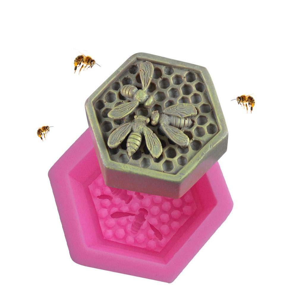 3.03 Inch Pink Beehive Silicone Mold for DIY Beeswax Candles, Soap Making, Wax Melts & Crayons - 3D Honeycomb Candle Making Supplies for Home Decor, Gifts & Craft Projects