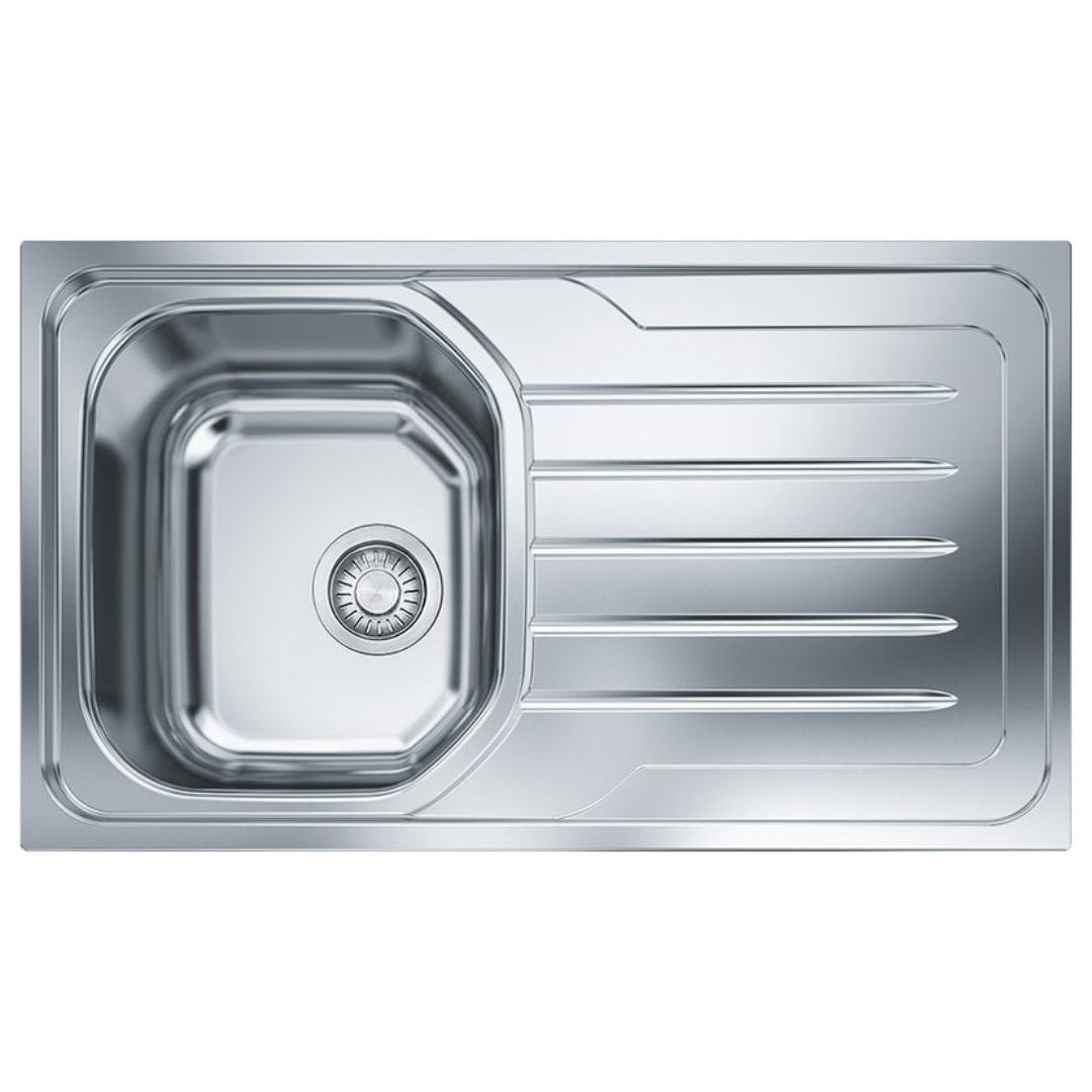 Franke Ondaline Single Bowl Stainless Steel Kitchen Sink with Drainer - Model OLX61186RHD | Perfect for Modern Home Kitchens & Restaurant Prep Stations