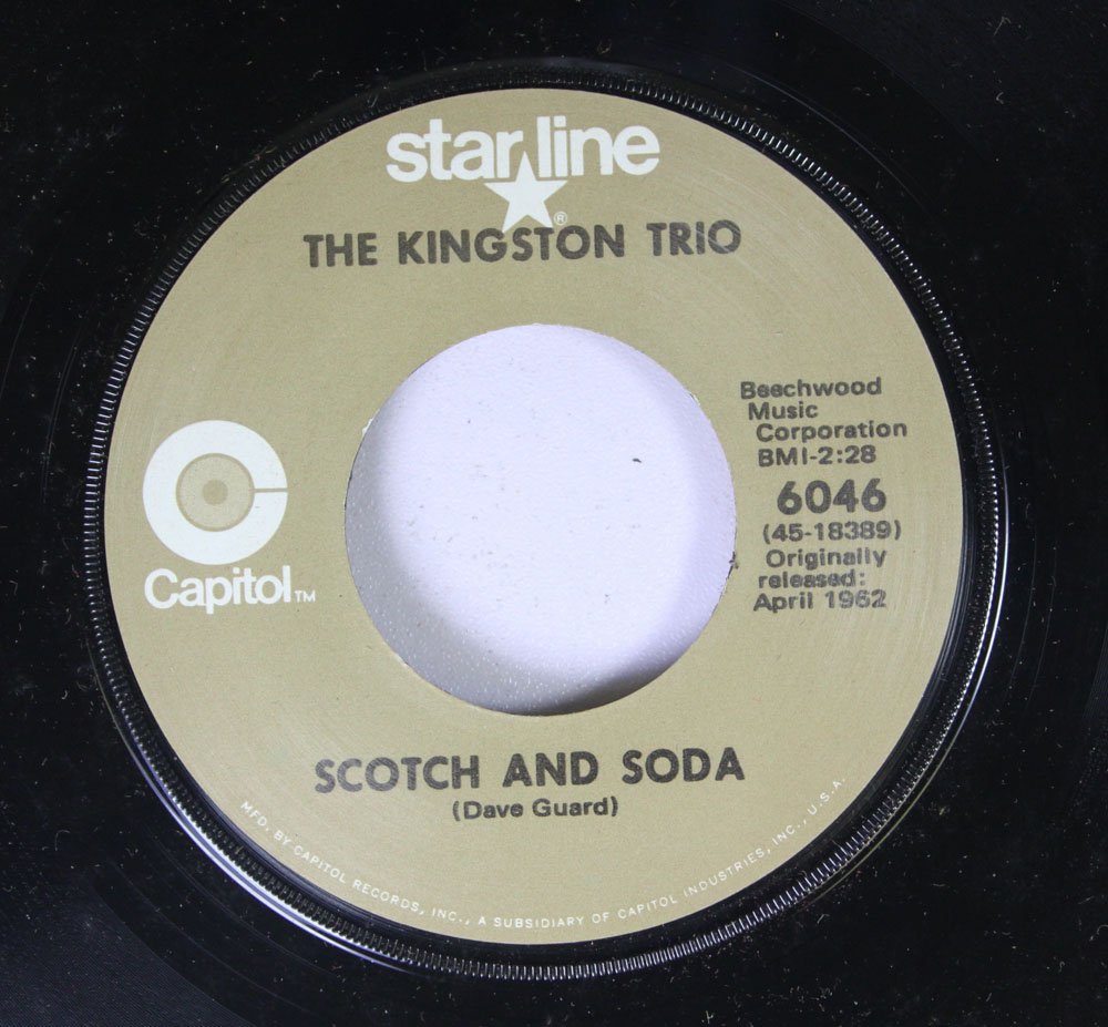 The Kingston Trio 45 RPM Vinyl Record - Scotch and Soda / Worried Man - Classic Folk Music for Collectors & Vintage Music Lovers - Perfect for Home Listening, Gifts & Music Enthusiasts