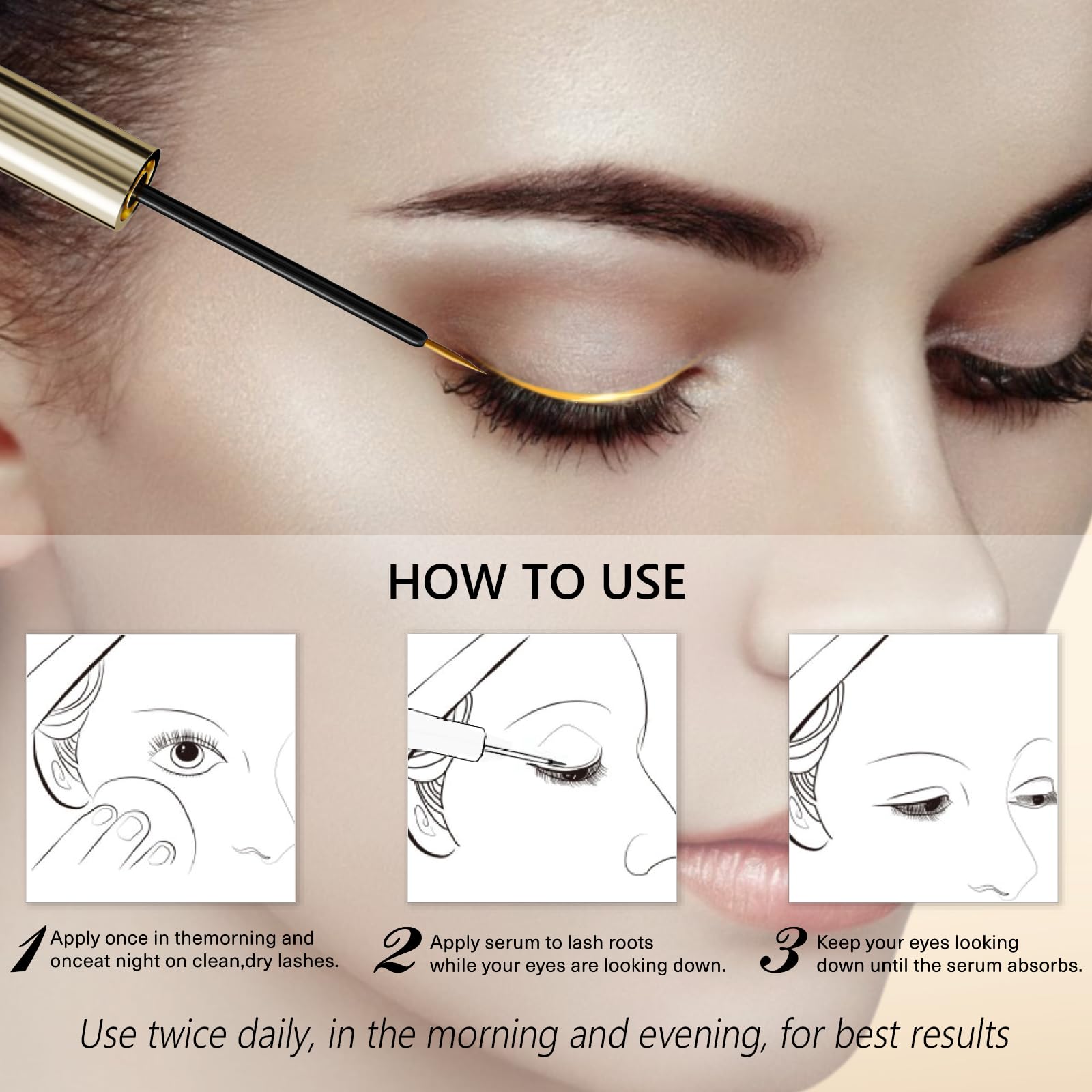 Eyelash Growth Serum with 15 Natural Plant Extracts – Lengthen & Strengthen Lashes for Fuller Look | Vegan, Cruelty-Free Lash Enhancer | Perfect for Daily Use & Special Occasions