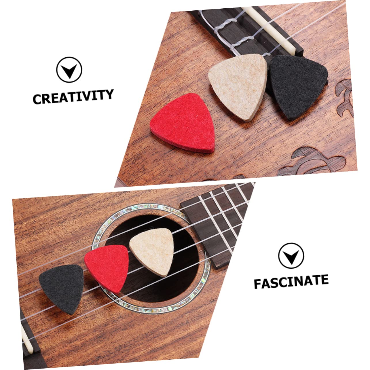 12-Pack Wool Felt Guitar Picks with Keychain - Soft Ukulele & Bass Plectrums, Durable Guitar Stand Hook - Portable Felt Picks for Acoustic/Electric Guitar Accessories - Perfect for Practice, Performances & Music Lovers