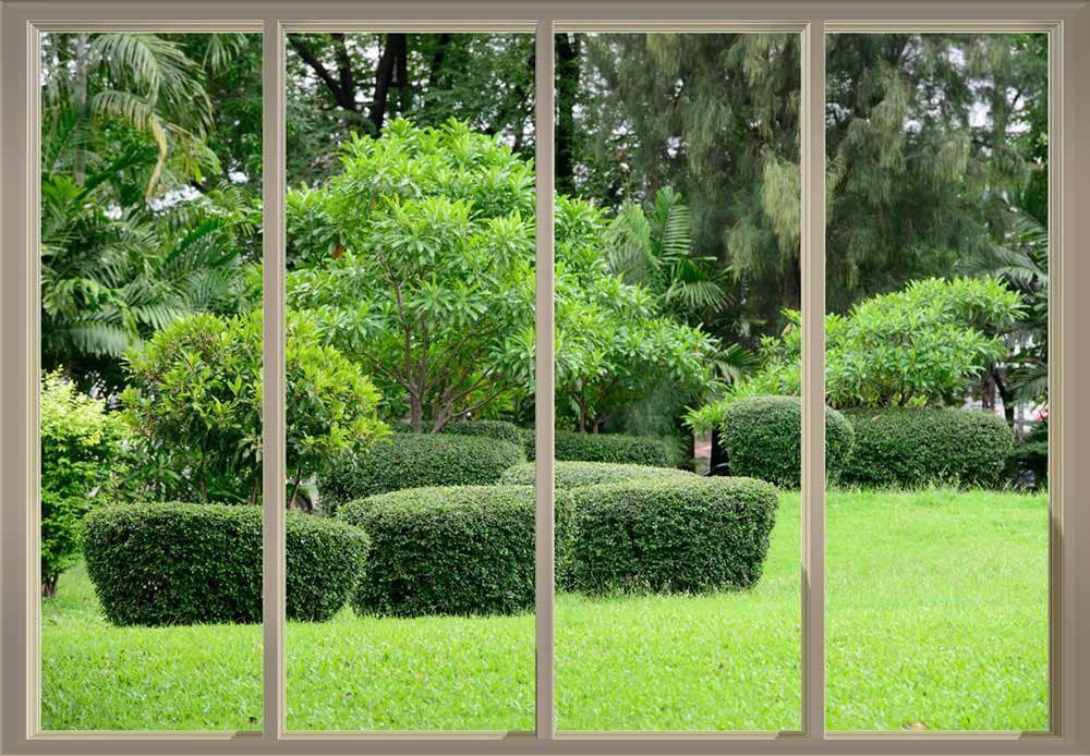 Green Shrubs and Trees at a Park - Large 66x96 Inch Canvas Wall Art - Nature Landscape Painting for Living Room, Bedroom & Office Decor