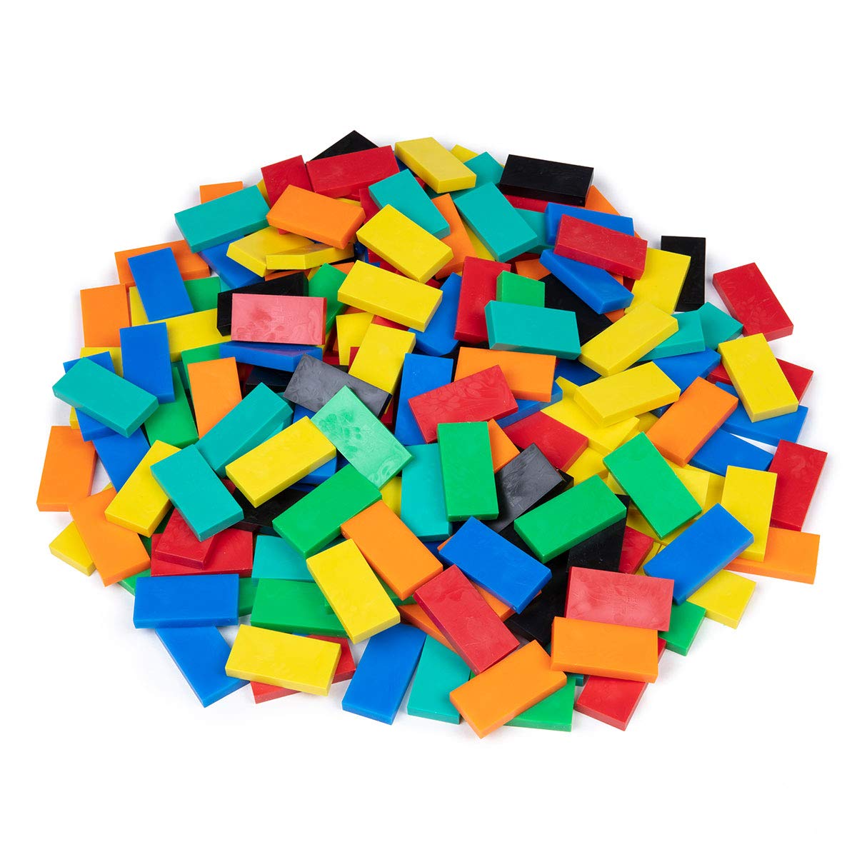 100pcs Bulk Plastic Dominoes Set - Educational STEAM Toy for Kids, Building, Stacking & Chain Reaction Games (Classic Colors) - Perfect for Classroom Activities, Birthday Parties & Family Game Nights