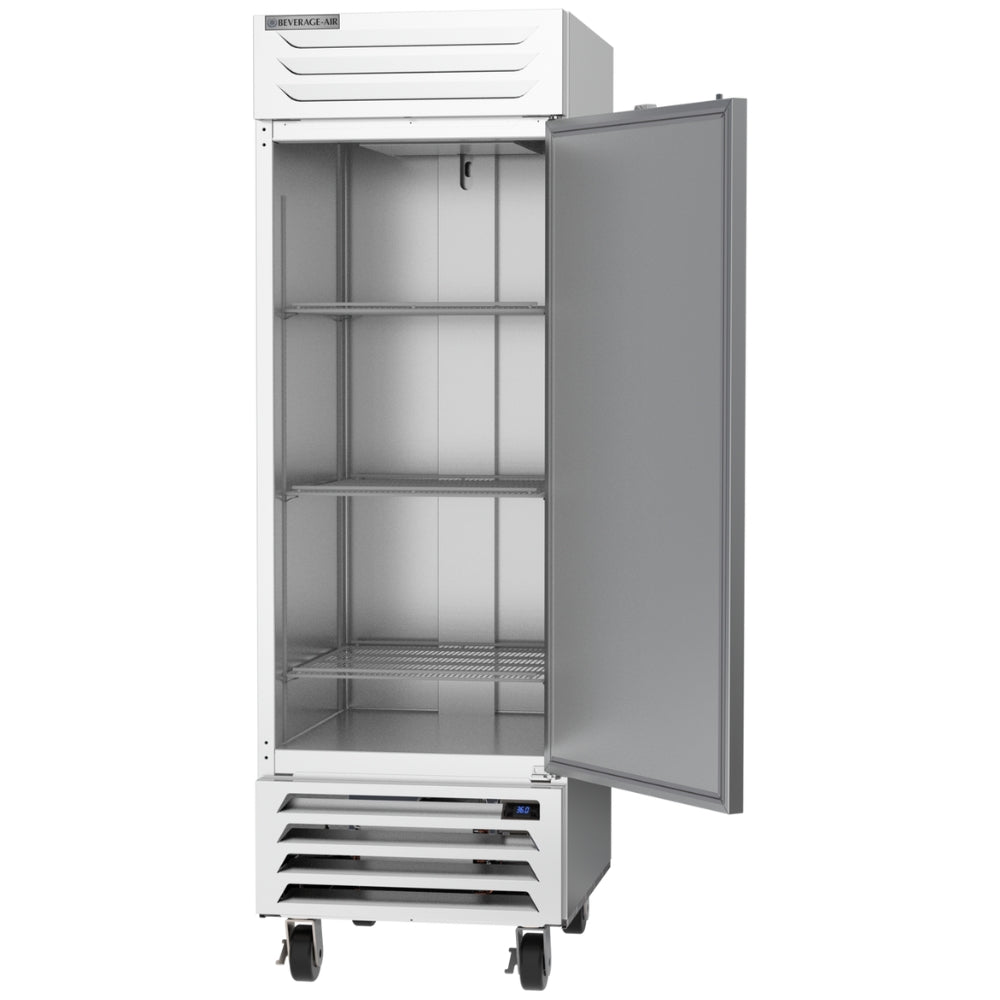 Beverage Air 27 Inch Commercial Reach-In Refrigerator with 1 Solid Left Hinge Door - Perfect for Restaurants, Bars, and Catering Businesses