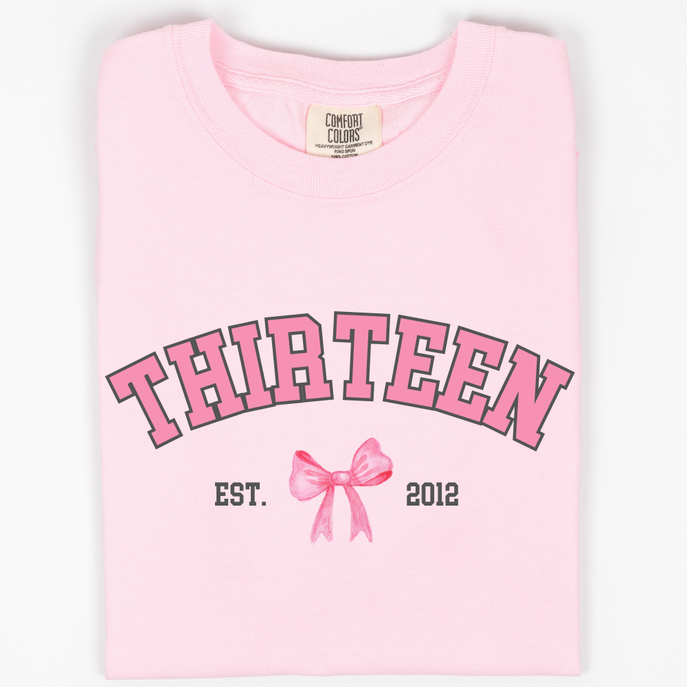 Personalized Coquette Age & Year T-Shirt - Custom Birthday Gift for Women, Men, Teens - Perfect for Parties, Anniversaries & Special Occasions