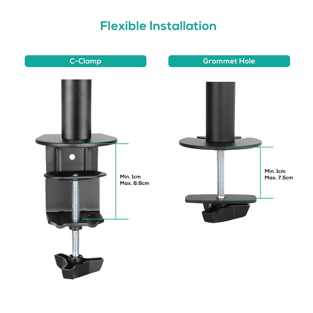 Activiva ErgoLife 13~32 Inch Single Monitor Screen Double Joint Adjustable Monitor Arm - Perfect for Home Office, Gaming Setup & Workspace Ergonomics