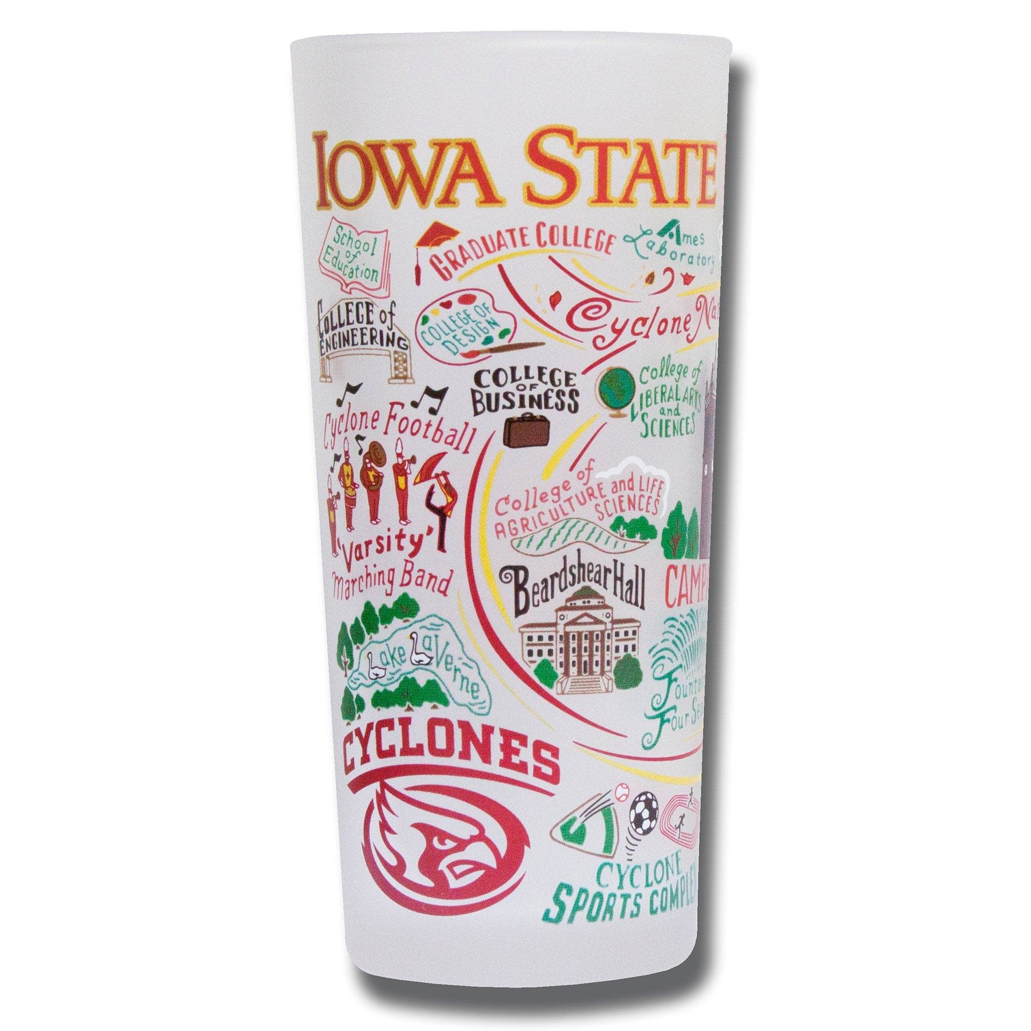 Iowa State University 15oz Glass Tumbler - Dishwasher Safe ISU Alumni Cup for Kitchen, Office & Game Day - Catstudio Drinking Glass for Cyclones Fans