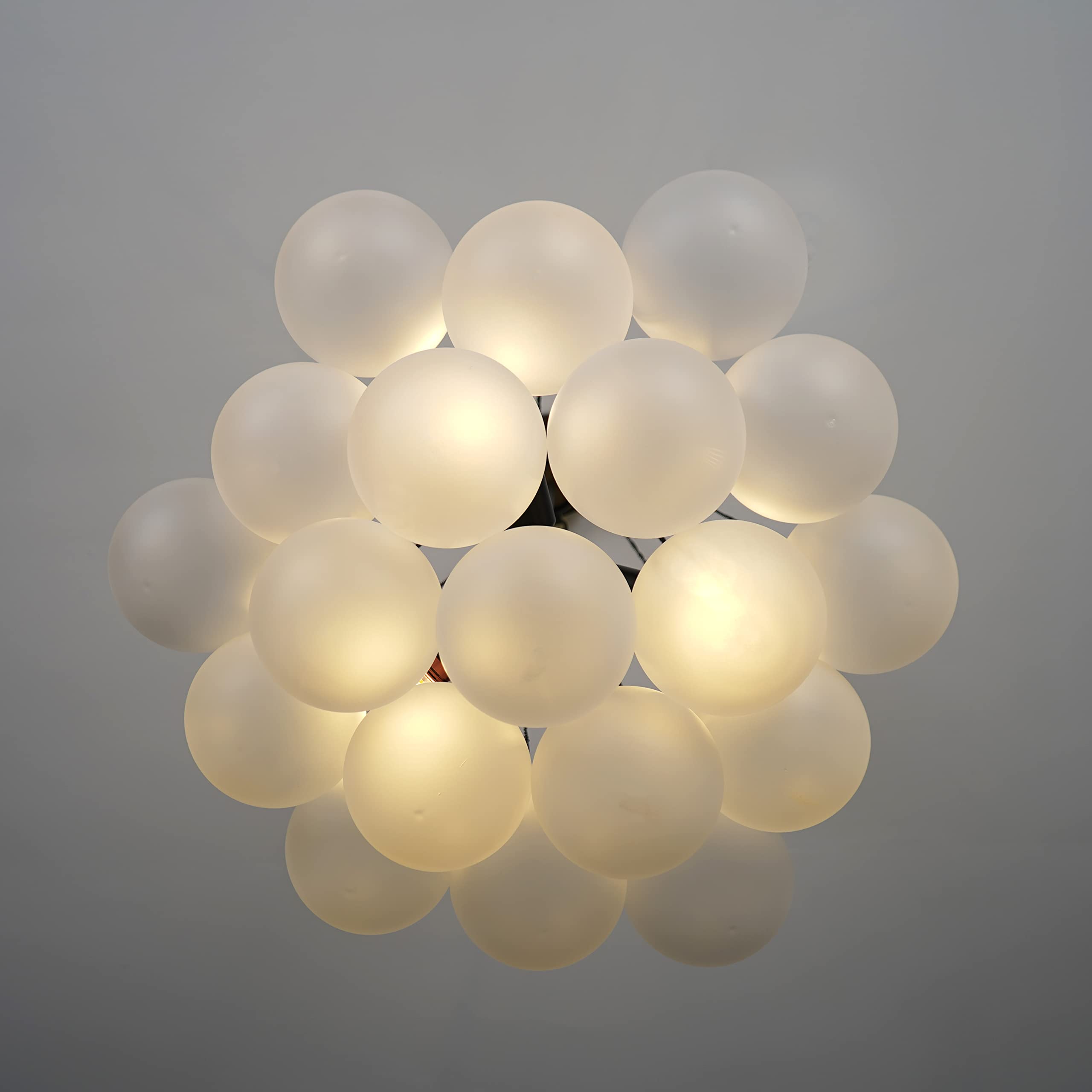 Modern Gold Glass Bubble Chandelier - 3-Light DIY Hanging Pendant Light Fixture for Dining Room, Bedroom, or Living Room Ceiling Decoration