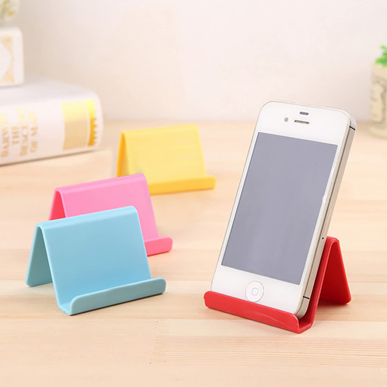 Universal Aluminum Phone Stand - Portable Mini Desktop Holder for Smartphones & Tablets, Hands-Free Cradle Dock - Perfect for Office, Home, Bedroom, and Travel (Pink)