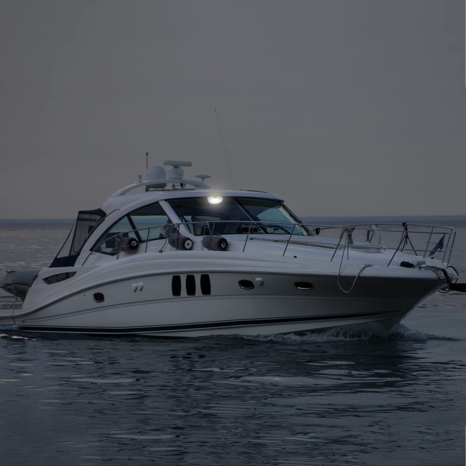 12V Marine Dome LED Boat Cabin Light - Stainless Steel Surface Mount with Switch (6.0 Inches) | Waterproof Interior Lighting for Yachts, Ships & Boats | Perfect for Galley, Head & Sleeping Quarters
