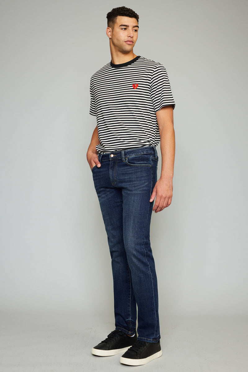 Liam Medium Wash Slim Straight Men's Jeans - Comfortable & Stylish Denim Pants for Casual Wear & Everyday Outfits