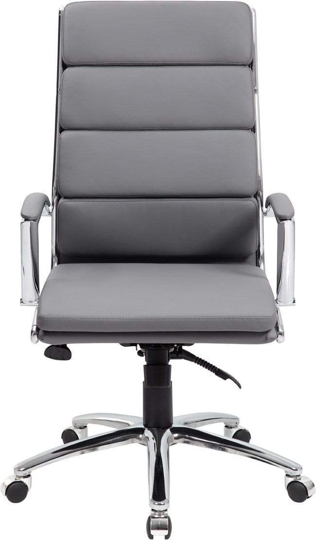 Premium Boss Executive CaressoftPlus Office Chair with Metal Chrome Finish - Ergonomic High Back Desk Chair for Home & Business Use [B9471] - Perfect for Long Work Hours & Conference Rooms