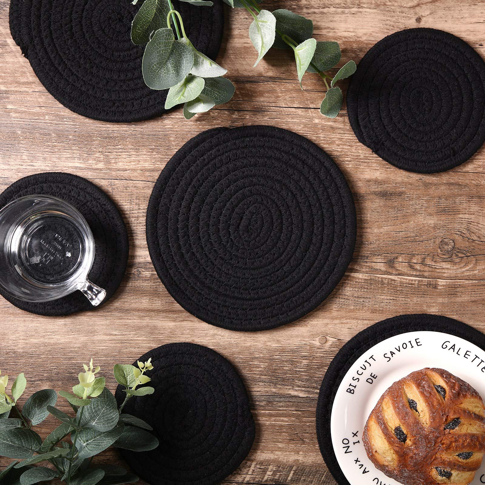 Patelai 6-Pack Cotton Trivets for Hot Pots & Pans - Heat Resistant Kitchen Pads (7