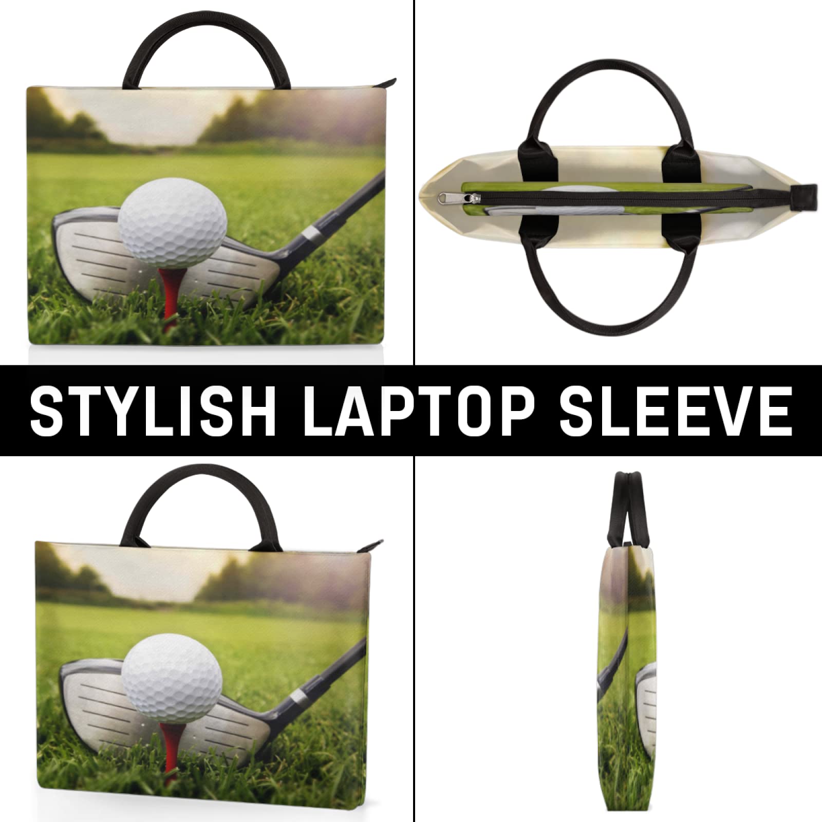 Premium 12/13 Inch Golf-Themed Laptop Sleeve Case - Slim Protective Cover with Handle for MacBook & Notebook Computers - Ideal for Golf Enthusiasts, Office Work, Travel & Business Meetings