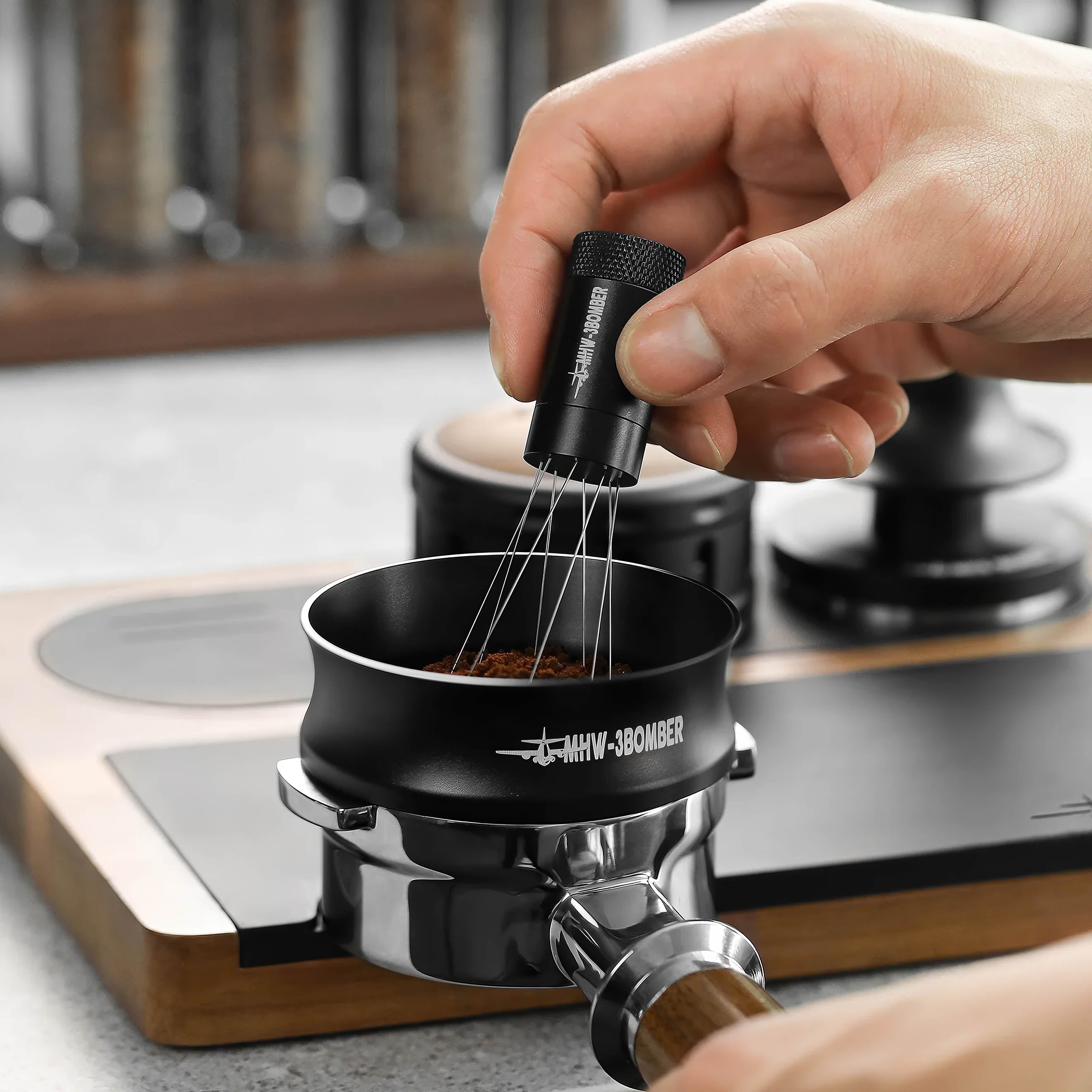 Premium Espresso Magnetic Coffee Dosing Funnel by MHW 3BOMBER - Perfect for Barista-Grade Coffee Grounds Distribution - Ideal for Home & Professional Espresso Machines
