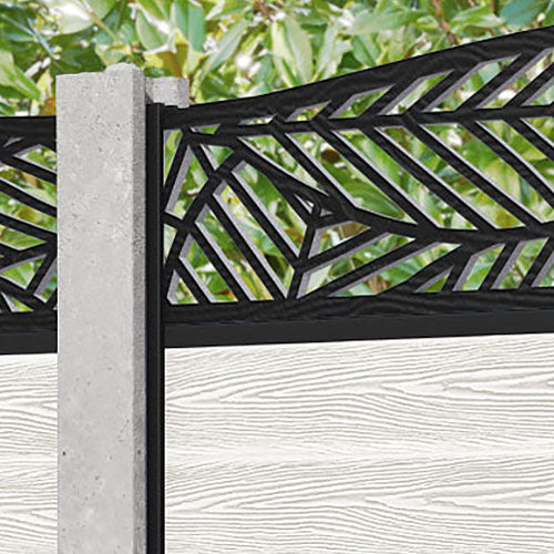 Classic Habitat Curved Top Fence Panel - Light Stone Color - Fits Existing Concrete Posts - Perfect for Garden, Yard & Property Boundary Protection
