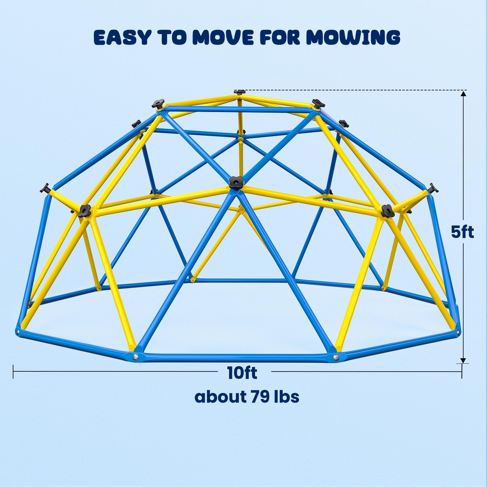 Hapfan 10ft Outdoor Jungle Gym Climbing Dome with Hammock & Swing - Heavy Duty 800LBS Capacity Monkey Bars Play Set for Kids Ages 3-12 - Perfect Backyard Play Equipment for Outdoor Adventures, Birthday Gifts & Family Fun Activities