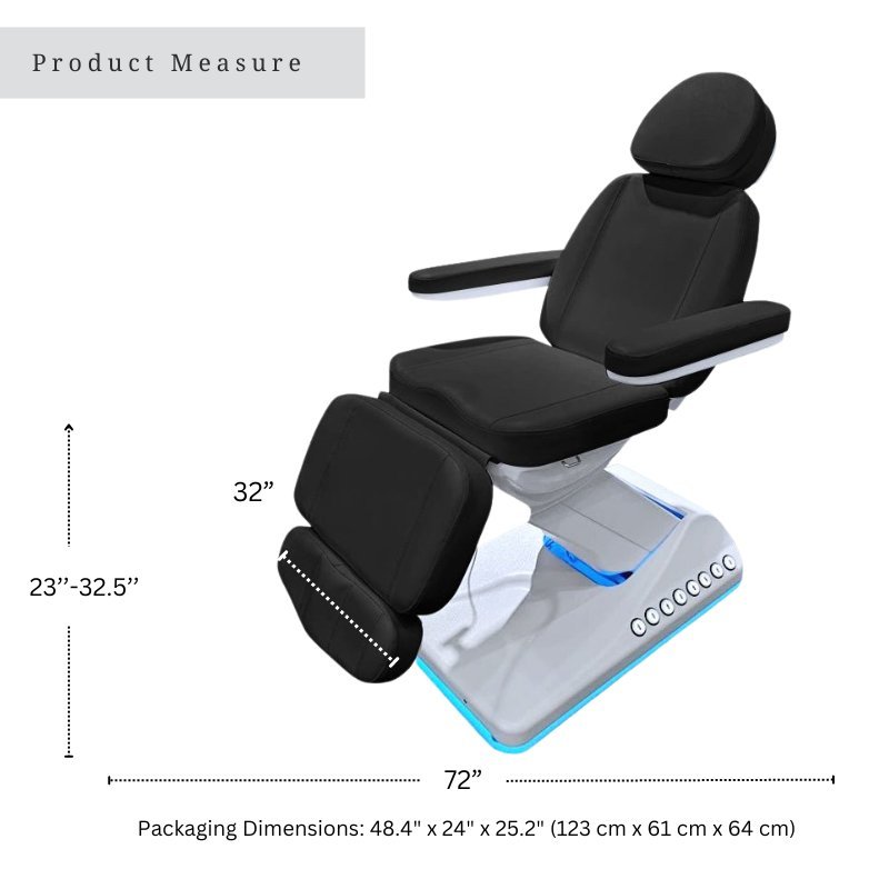 Greenlife LUNA I 4 Motors Spa Electric Facial Bed with Heating System - Professional Massage Table for Home & Salon Use, Perfect for Facial Treatments, Massage Therapy, and Relaxation