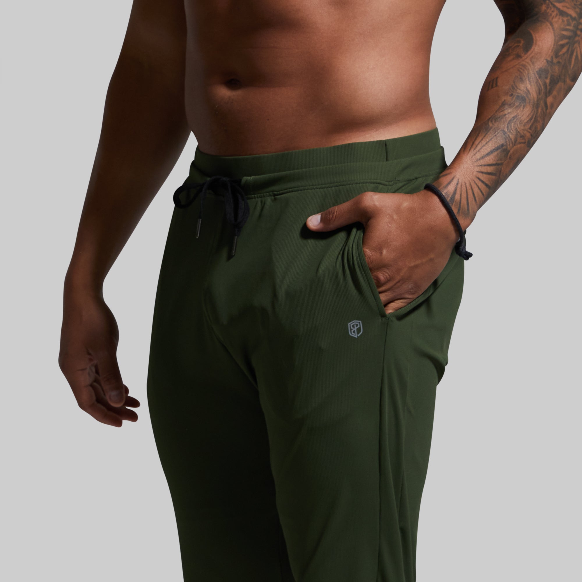 Men's Tactical Green Recovery Joggers - Comfortable Workout & Post-Exercise Pants for Running, Gym & Lounge Wear