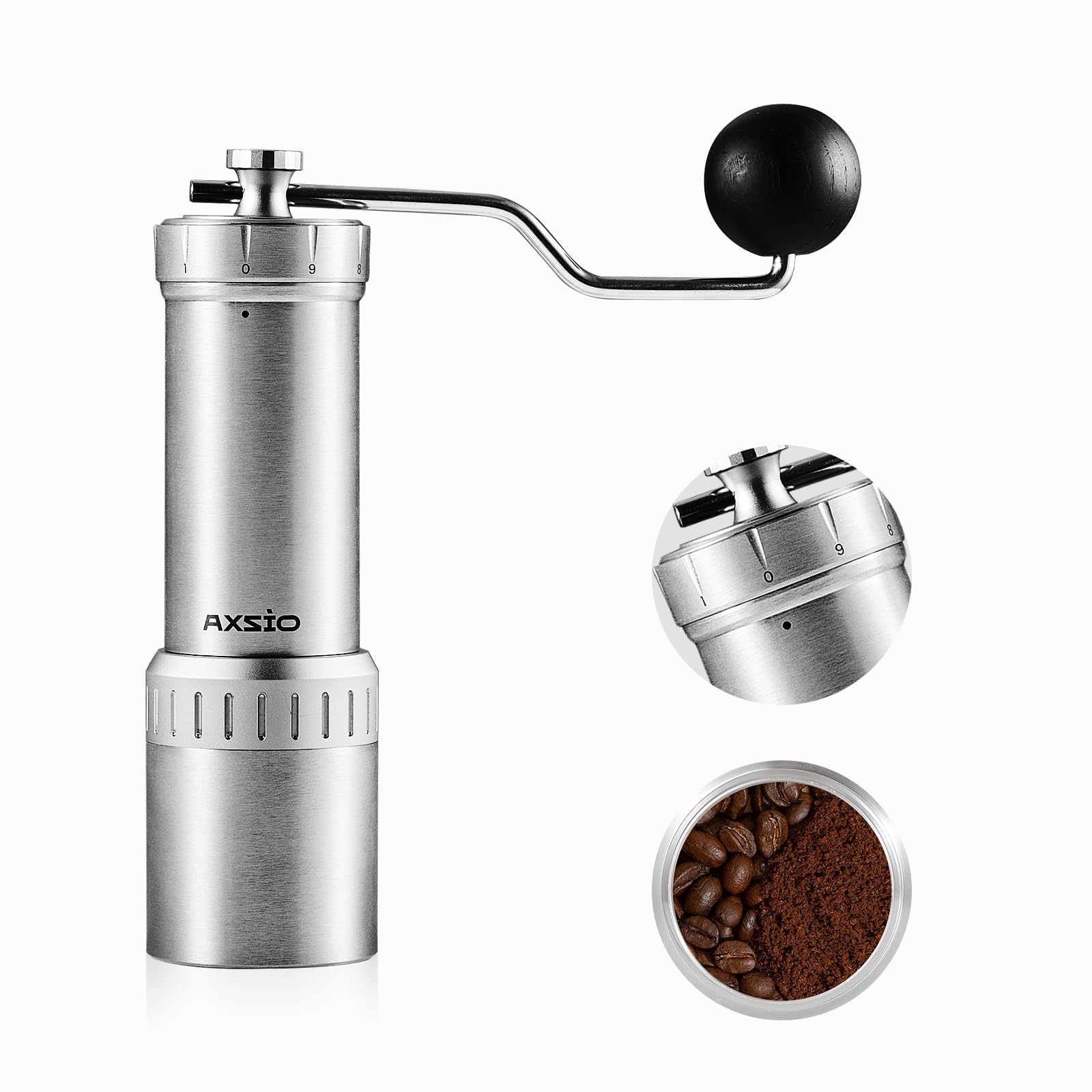 Premium Manual Coffee Grinder - Stainless Steel Conical Burr, Adjustable Coarseness, 35g Capacity for Espresso, French Press & Pour Over | Perfect for Home, Office & Travel Coffee Brewing