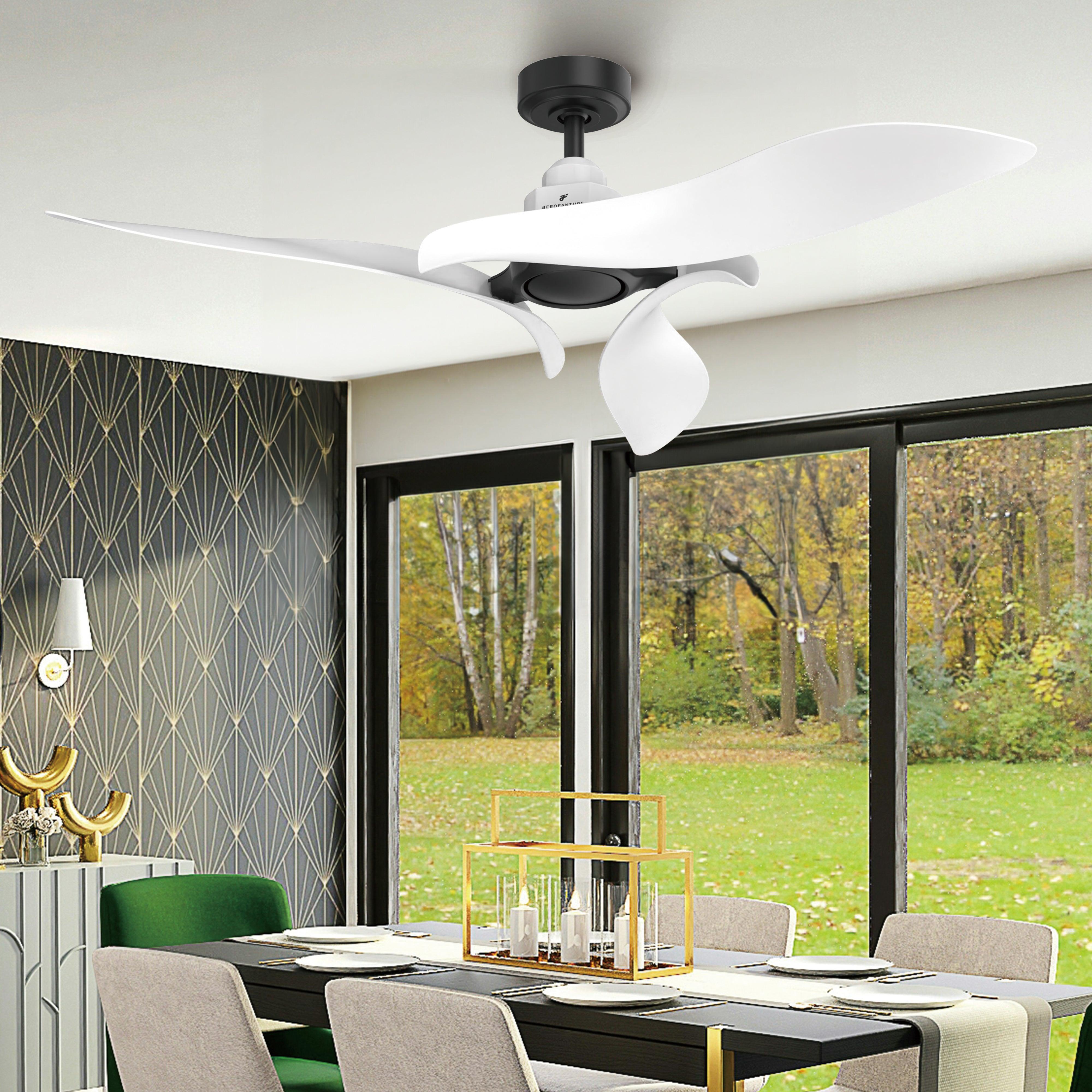 54 DC Motor 6 Speed Black Ceiling Fan - Energy Efficient Quiet Operation for Bedroom, Living Room & Office
