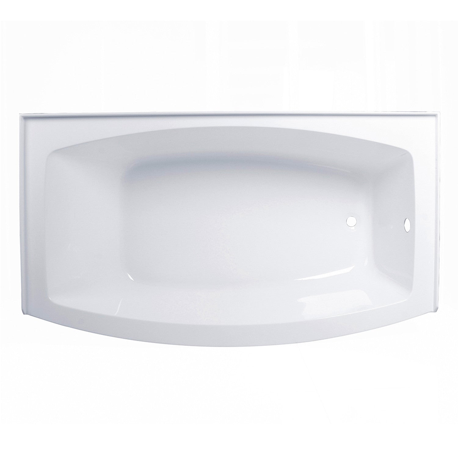 Aqua Eden VTDR663222R 66-Inch Acrylic Curved Rectangular Apron 3-Wall Alcove Bathtub - Right Hand Drain, Glossy White - Perfect for Modern Bathroom Renovations & Spa-Like Relaxation