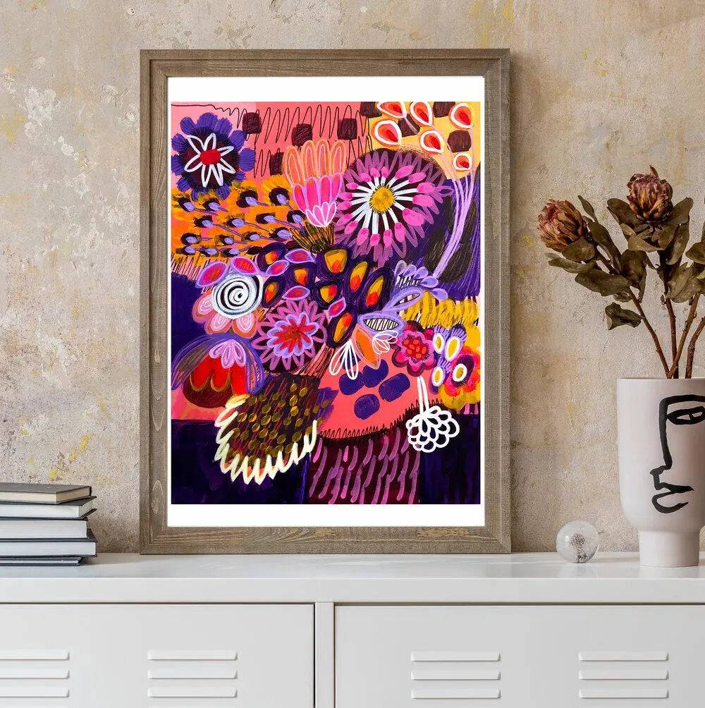 Modern Abstract Wall Art Print - Mixed Bunch Canvas Painting for Living Room, Bedroom & Office Decor | Contemporary Home Wall Decor