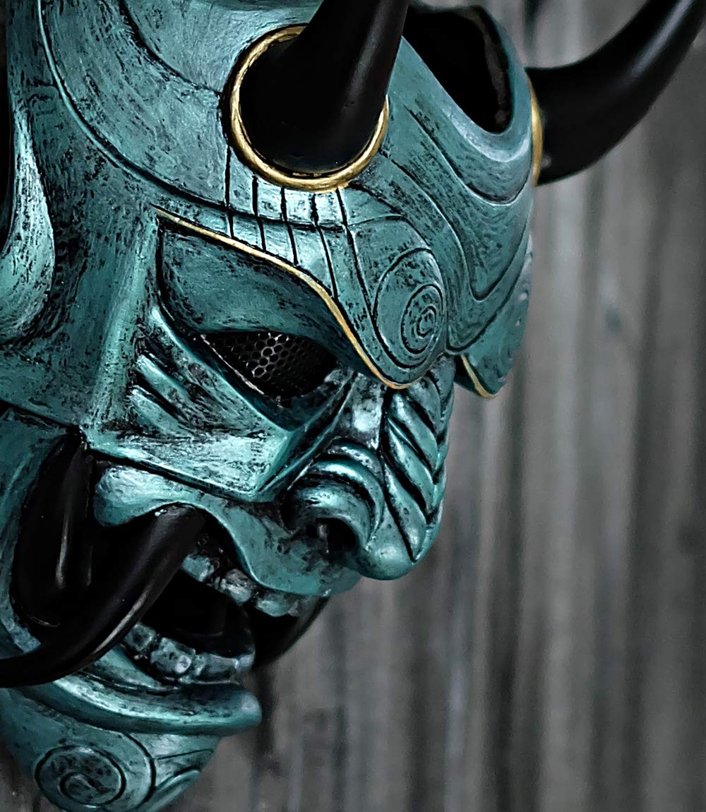Samurai Oni Demon Airsoft Mask - Full Face Protection for BB Guns, Airsoft Games & Cosplay - Perfect for Halloween Costumes, Evil Cosplay & Tactical Events (Model DA07)
