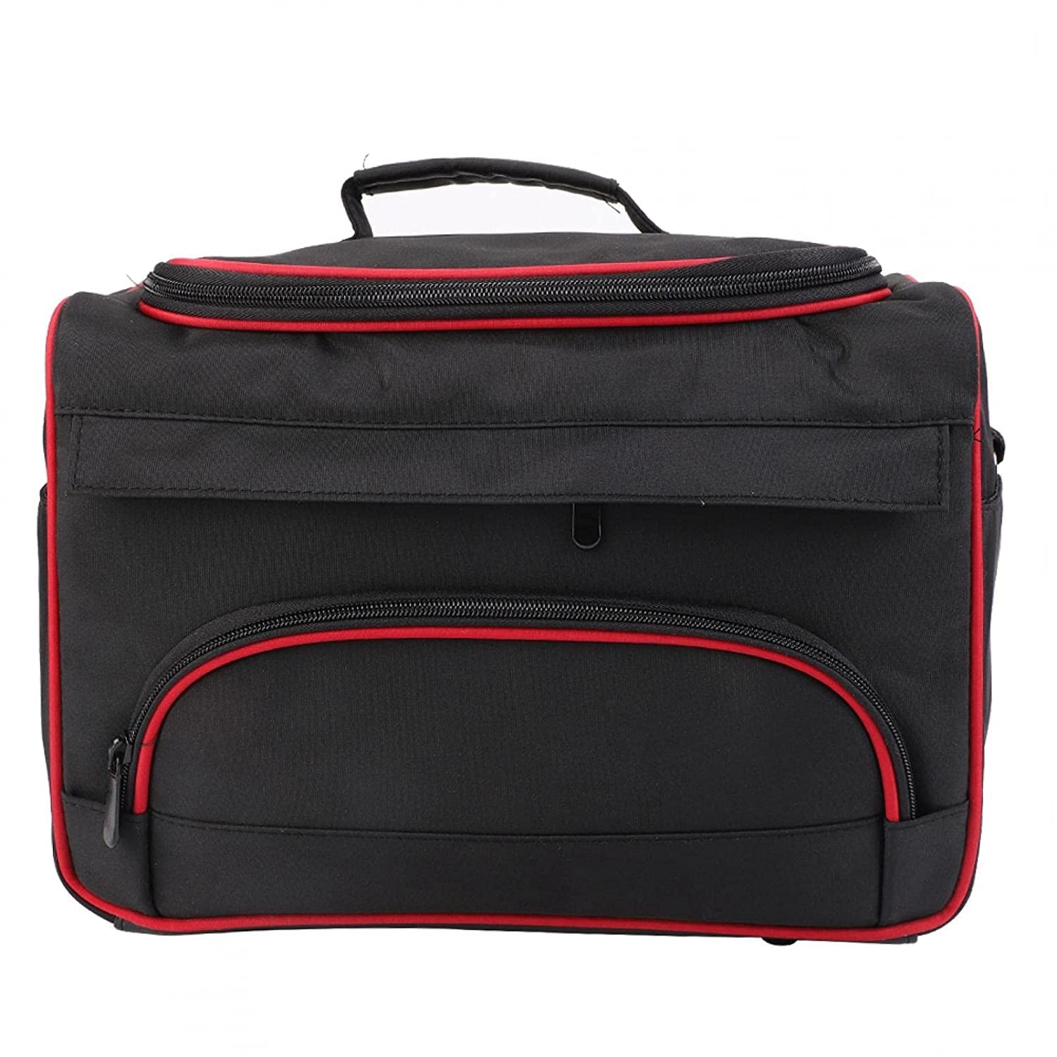 Large Capacity Makeup Bag for Travel - Black Canvas Cosmetic Organizer Case | Durable & Spacious Toiletry Pouch for Professional Makeup Artists & Personal Use | Perfect for Air Travel, Gym, Vacation & Daily Essentials Storage