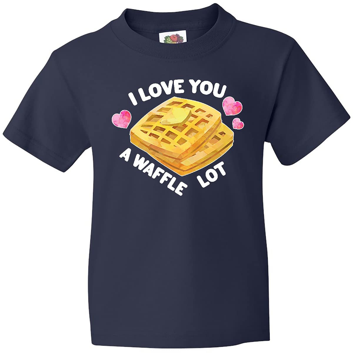 Inktastic Valentine's Day 'I Love You a Waffle Lot' Hearts Youth T-Shirt - Cute Kids Valentine Gift for School Parties & Family Photos