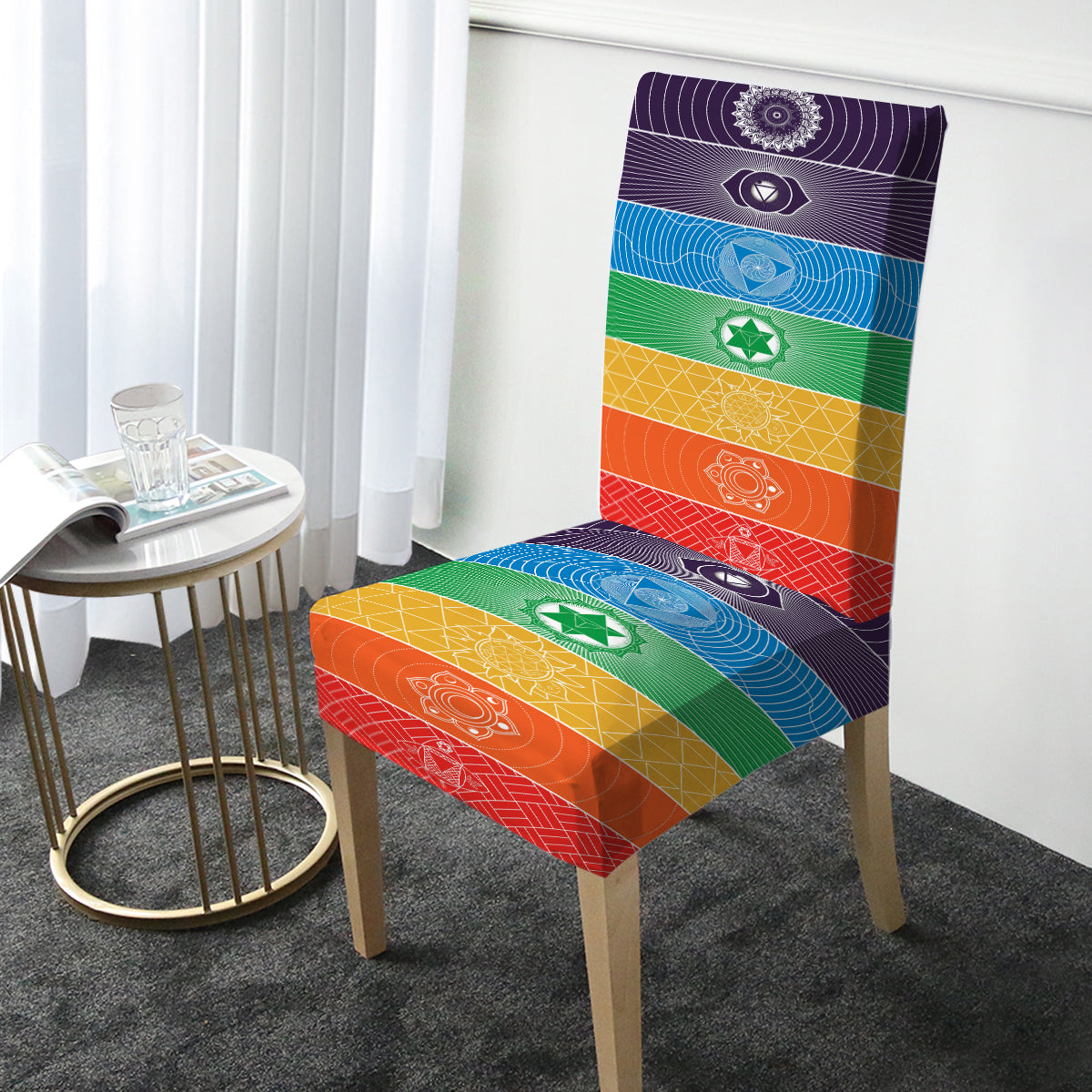 Premium Chakra Yoga Chair Cover - Breathable & Non-Slip Meditation Seat Cover for Home, Office & Yoga Studio - Enhance Your Yoga Practice & Meditation Space