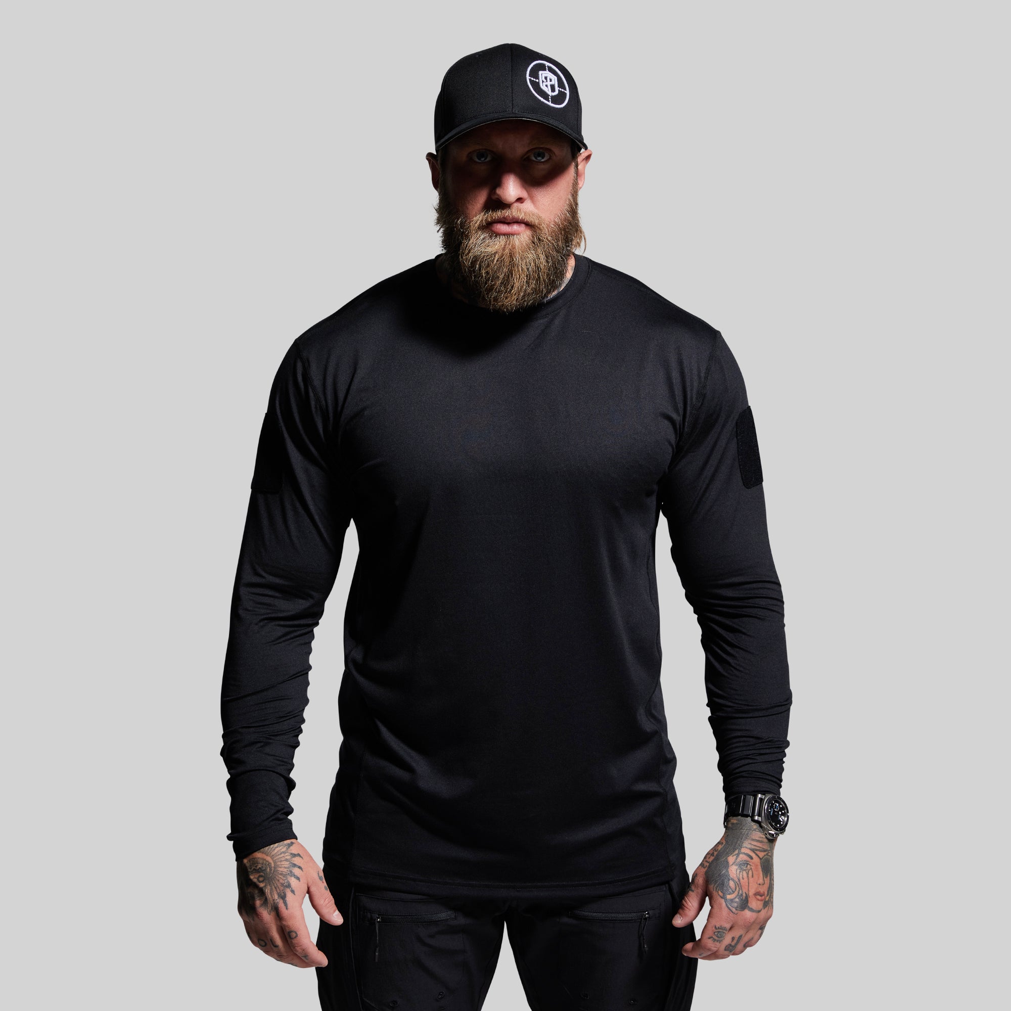 Men's Long Sleeve Performance Shirt - Moisture Wicking & UV Protection - Black - Ideal for Hiking, Camping & Outdoor Activities