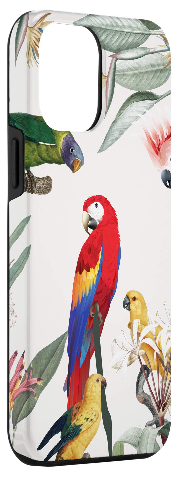 iPhone 12 Pro Max Case - Tropical Wildflower Floral Design with Macaw Birds | Durable Protective Cover for Everyday Use, Travel & Outdoor Activities