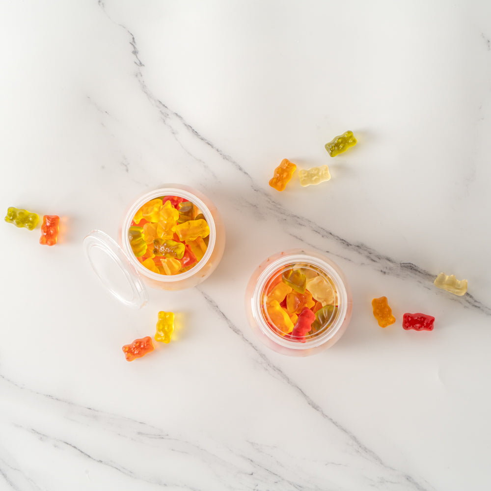 4 oz Frosted Plastic Candy Jars with Lids - 2.5
