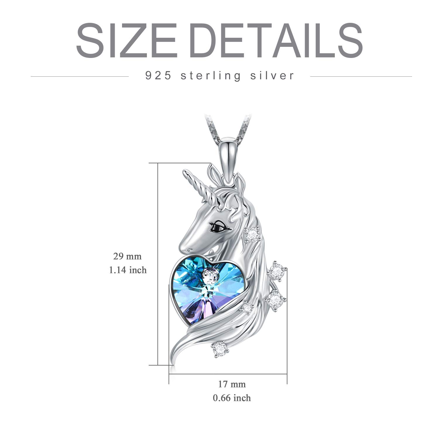 TOUPOP S925 Sterling Silver Unicorn Necklace for Women - Magic Crystal Unicorn Pendant Jewelry Gift for Daughter, Teen Girls | Birthday, Christmas, Graduation Present | Perfect for Everyday Wear, Special Occasions & Gift Giving