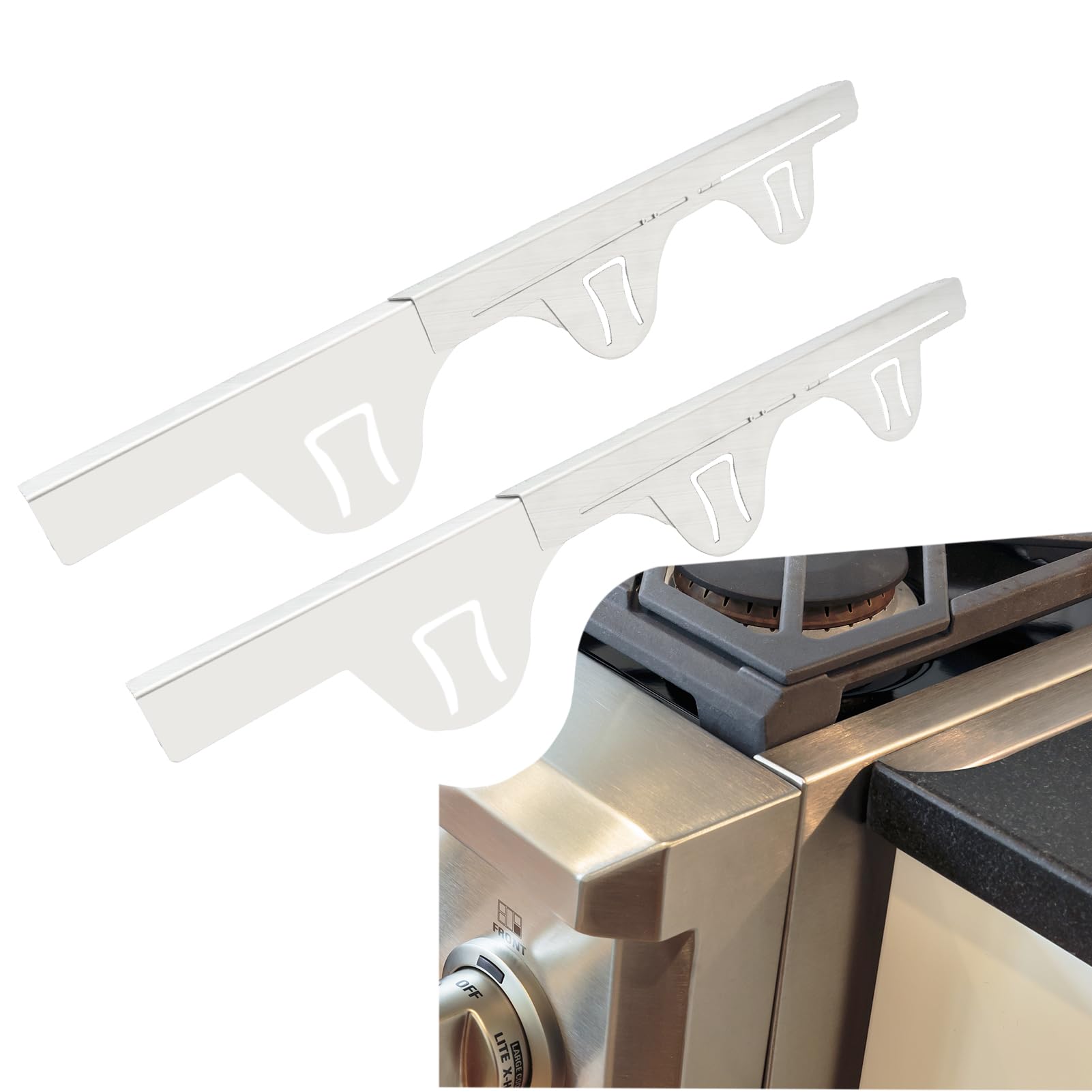 Stainless Steel Stove Gap Cover - Heat Resistant Oven Gap Filler for Gas Stoves (14.5