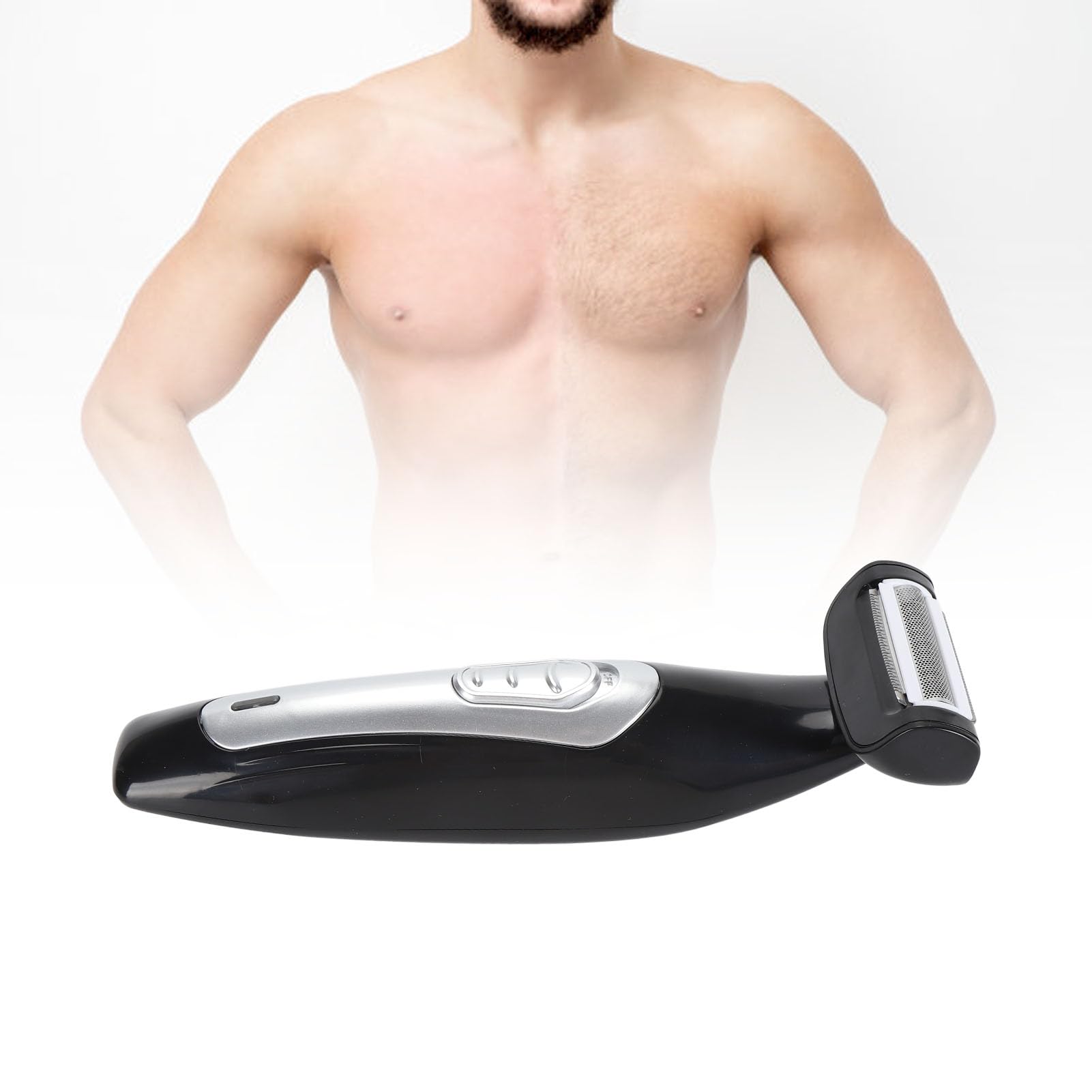 VBESTLIFE Men's Back Shaver - Electric Body Groomer with Removable Long Handle for Hard-to-Reach Areas, Wet & Dry Use - Perfect for Back Hair Removal, Chest Grooming & Full Body Trimming at Home or Travel