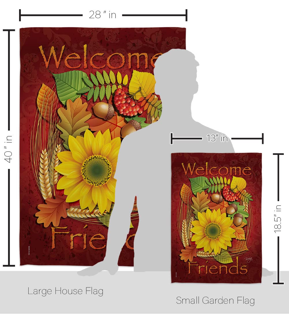 Breeze Decor Fall Harvest Flags Set - House & Garden Decor for Autumn