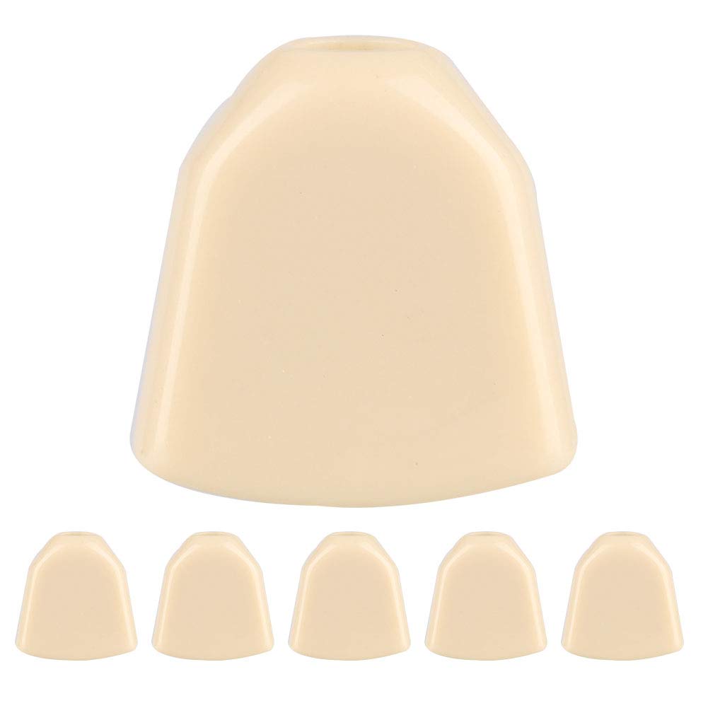6-Piece Acrylic Guitar Tuning Pegs Set - Universal Machine Heads with Colorful Buttons (Beige) for Smooth String Adjustment | Perfect for Acoustic/Electric Guitar Maintenance & DIY Upgrades