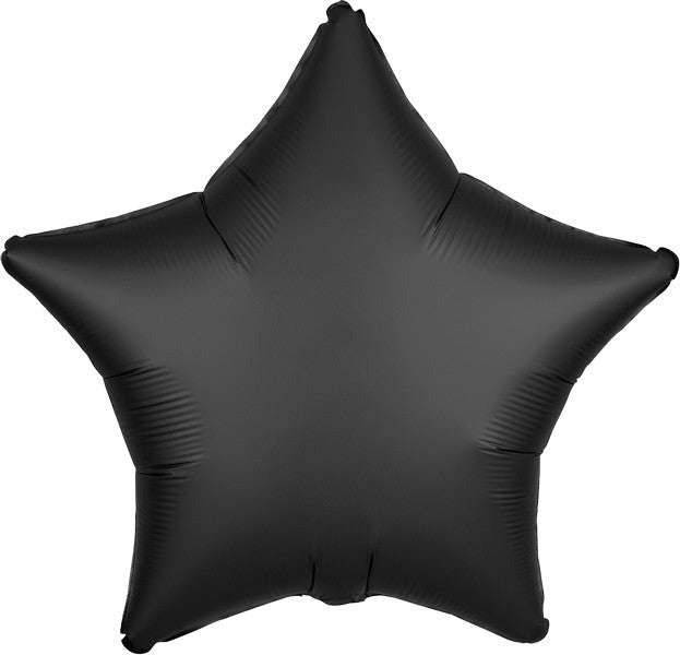 45cm XL Satin Luxe Onyx Black Star Balloons for Party Decorations, Birthday Celebrations & Special Events