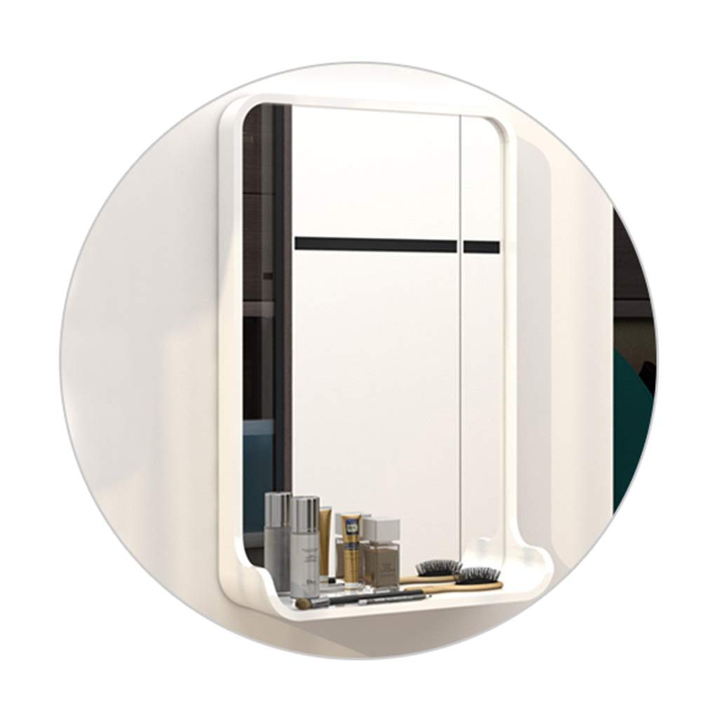 White Wall-Mounted Makeup Mirror - 35x125cm Full-Length Dressing Table Mirror for Bedroom, Bathroom & Vanity - Space-Saving Decorative Mirror with Adjustable Tilt (Ideal for Makeup, Hair Styling & Home Decor)