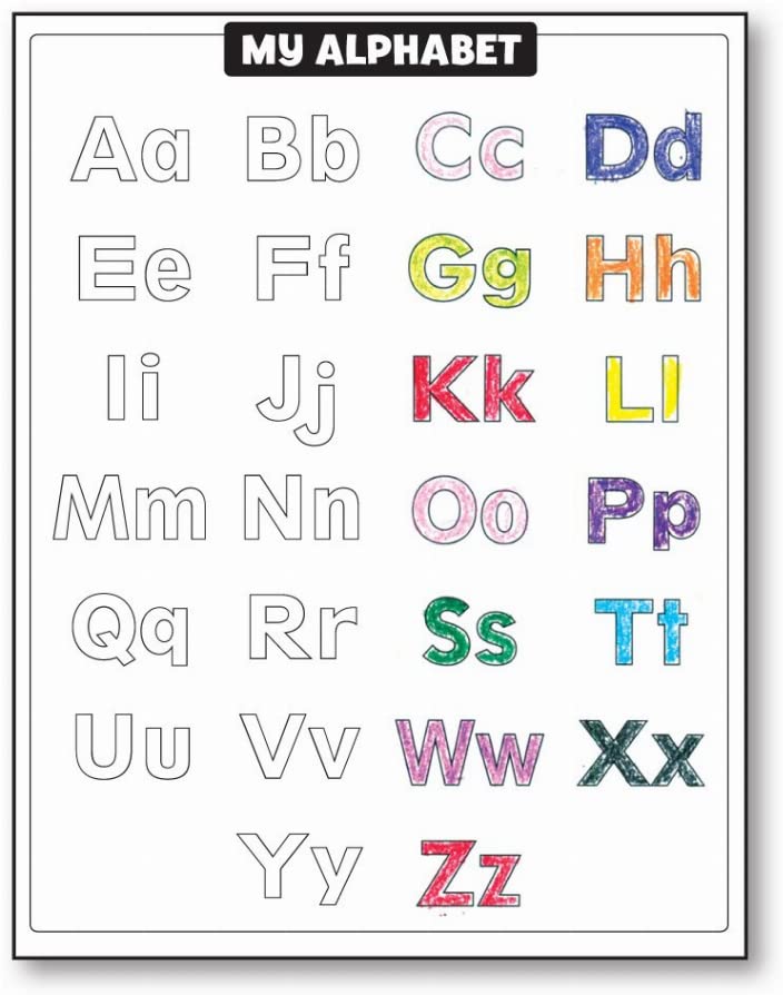 Hygloss Alphabet Learning Posters - 17x22 Inch, 24-Pack for Classroom & Kids Activities