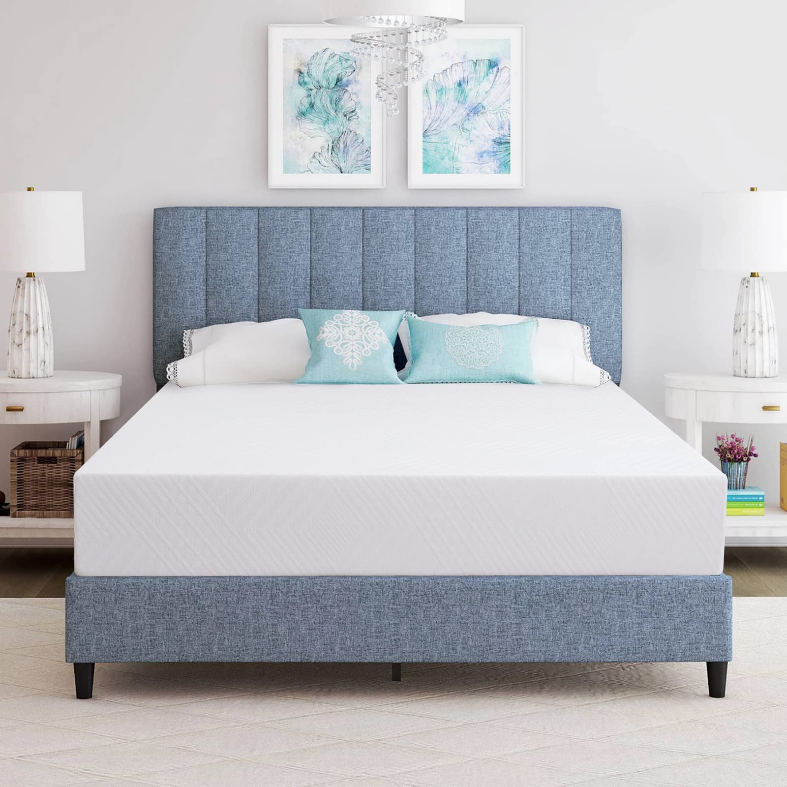 10 Inch Full Memory Foam Mattress in a Box - Cooling Gel Infused with Green Tea & AeroFusion Technology, Medium Firm Support, Pressure Relieving, CertiPUR-US Certified - Perfect for Bunk Beds, Guest Rooms & Small Spaces