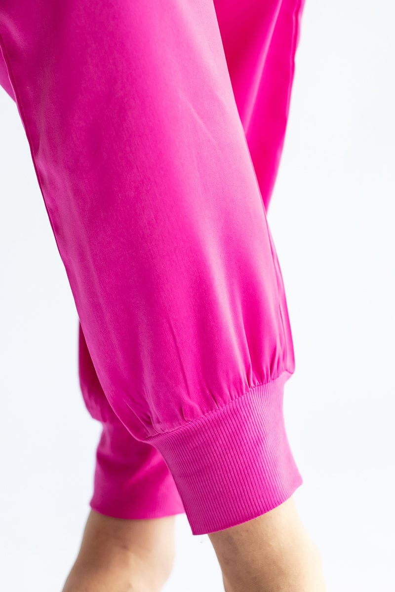 Luxury Satin Pajama Set for Women - Soft & Comfortable Hot Pink Sleepwear - Perfect for Relaxing at Home, Spa Days & Romantic Nights