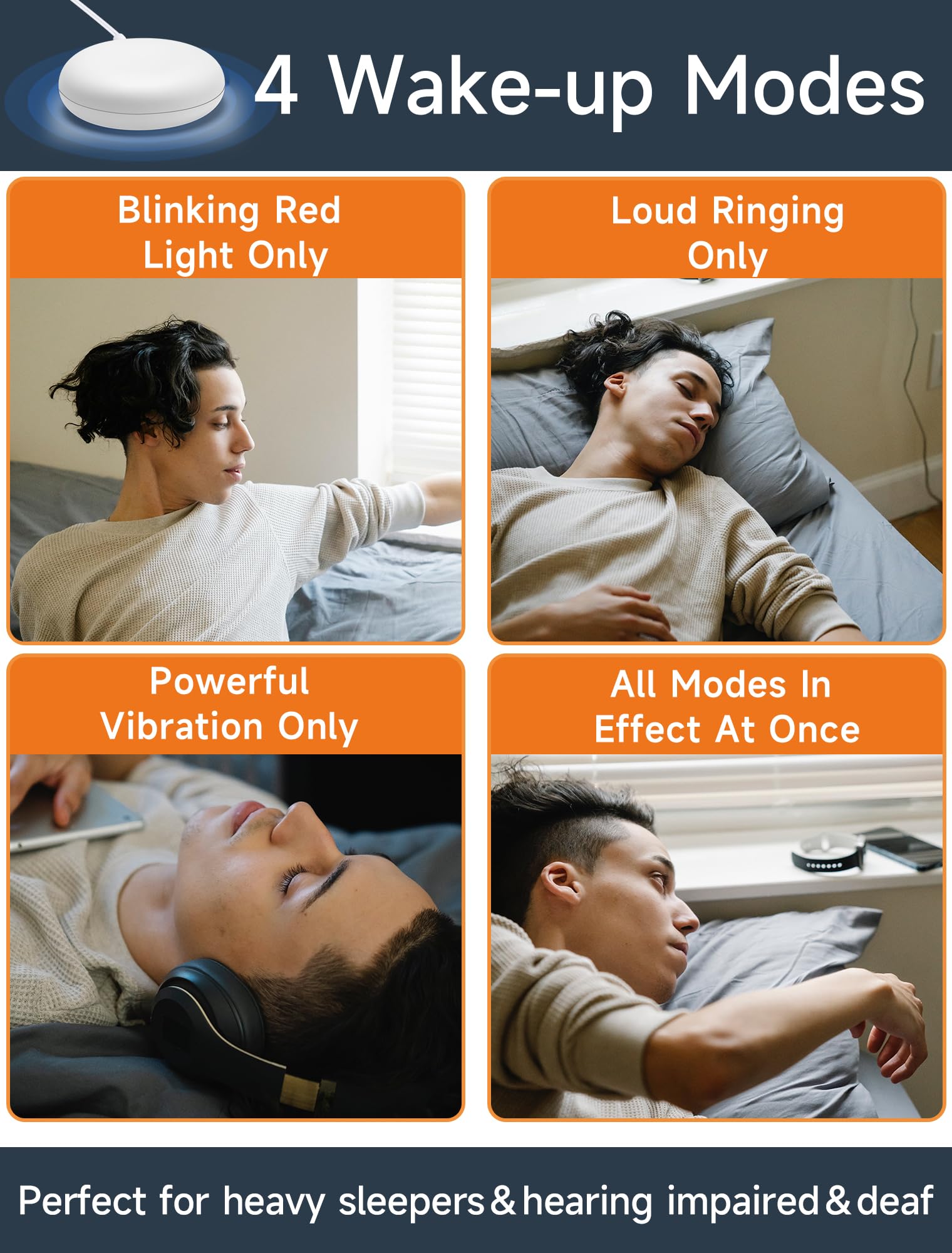 **Cadmos Super Loud Vibrating Alarm Clock with Bed Shaker - Extra Loud & Strong Vibrations for Heavy Sleepers, Hearing Impaired & Deaf - Large LED Digital Display, Night Light - Perfect for Adults, Kids, Teens - Ideal for Bedrooms, Living Room (White)**    *(Use Cases: Wake up on time with powerful vibrations and loud alarms, perfect for deep sleepers, hearing impaired individuals, or anyone needing a reliable alarm. Great for bedrooms, dorm rooms, or home offices.)*